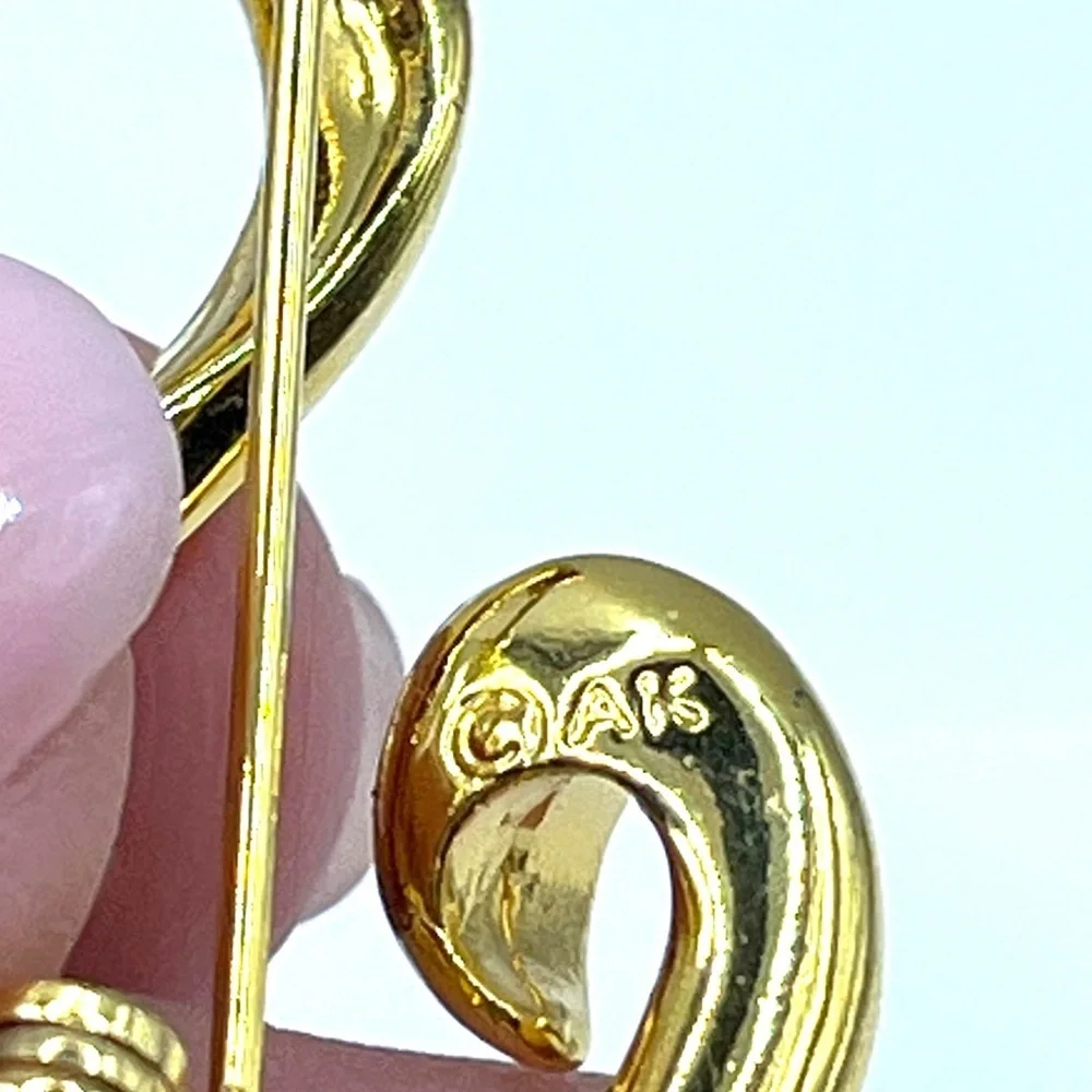 Letter Initial S Cursive Gold Brooch for Women First Name Last Name